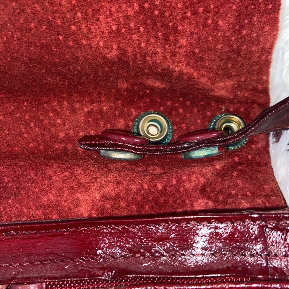 Vintage Bag genuine Eel skin shoulder & clutch bag Dark red magnetic closure - Picture 11 of 16